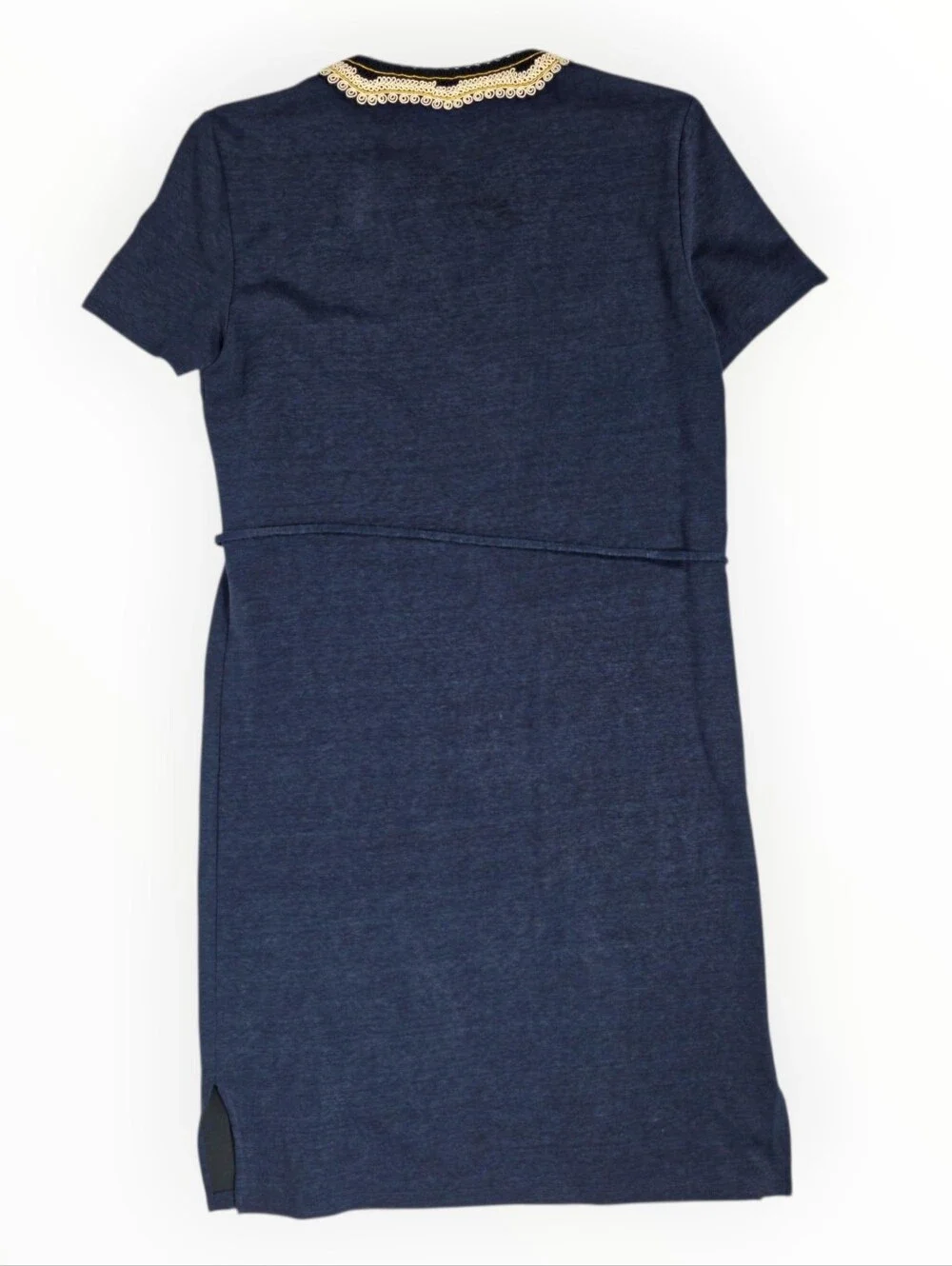 Tory Burch Liliana Soutache Linen Dress XS TP Navy Blue Embroidered Tunic